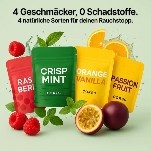 4er Flavour Pack: Himbeere, Orange, Minze, Passionsfrucht