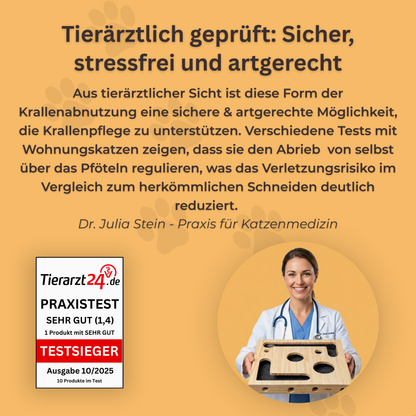 Kratzy™ -  Die Spielbox, die Katzenkrallen beim Spielen sanft stumpft